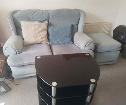 Photo of free Grey sofa with center table. (Redhill RH1) #1