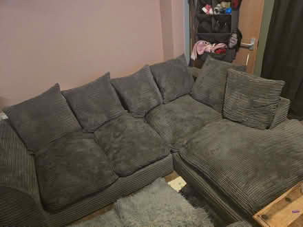 Photo of free Grey fabric sofa (Pudsey LS28) #2