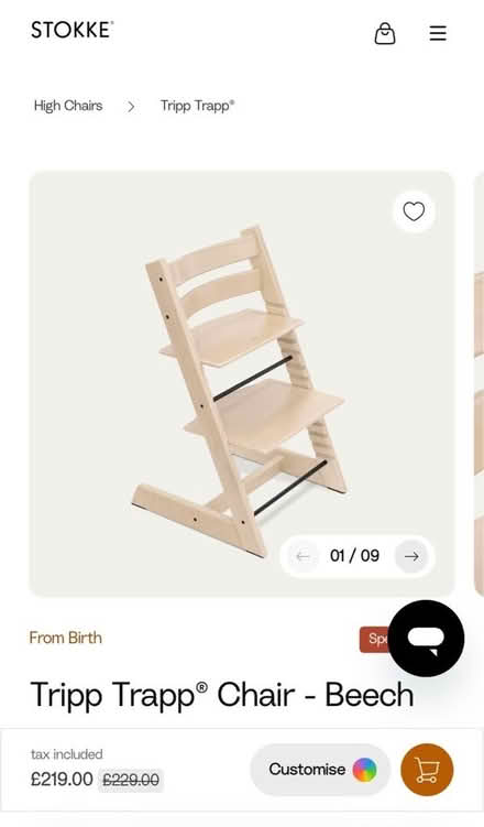 Photo of Tripp Trapp highchair (Seaside BN23) #1
