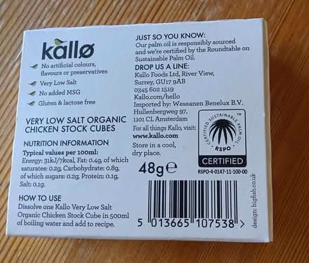 Photo of free Kallo very low salt chicken stock cubes past best before (Westbury Fields BS9) #4