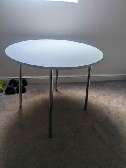 Photo of free Round white table (S13, Woodhouse) #1