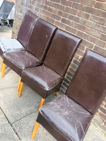 Photo of free 4 Leather Chairs (Dewsbury Moor WF13) #1