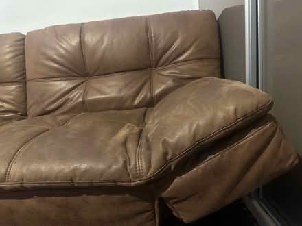 Photo of free Brown Faux Leather Sofa Bed (Se11) #4
