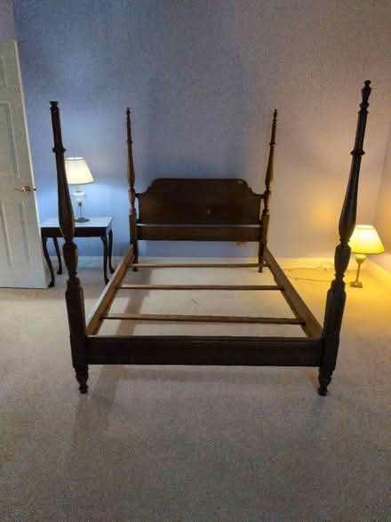Photo of free Double bed frame (w/ canopy parts) (Mays Chapel) #1