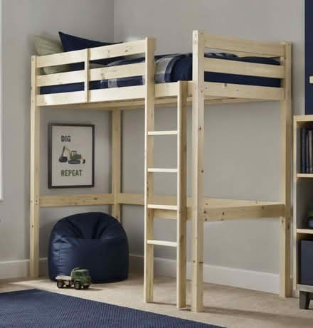 Photo of free Sturdy loft bed,solid pine-needsTLC (Eastville BS5) #1
