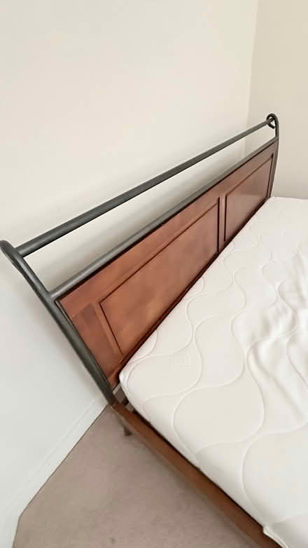 Photo of free Guildford Full double bed+wooden/metal frame, dismantled (Millmead GU2) #3