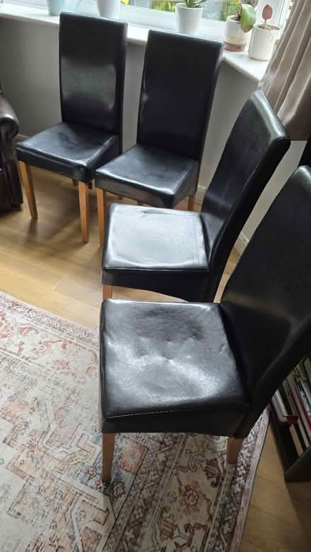 Photo of free 4 Black Faux Leather Dining Chairs (Fairthorn Court BH2) #1