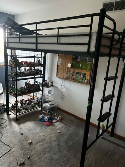 Photo of free Black steel loft Bed (NW Ft Wayne) #1