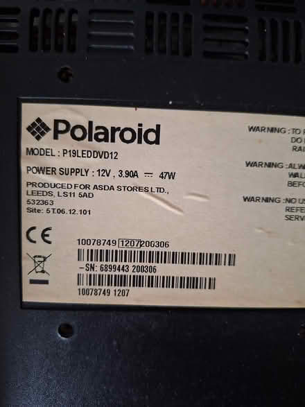 Photo of free 19" TV, no remote, no power cable (Newcastle Under Lyme, ST5) #3