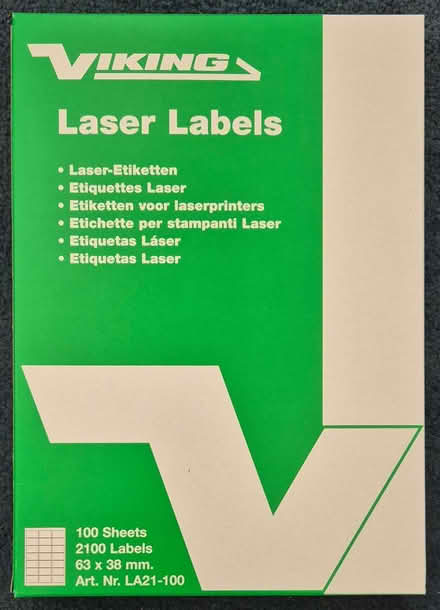 Photo of free Laser printer labels 63x38mm (Newton Mearns G77) #1