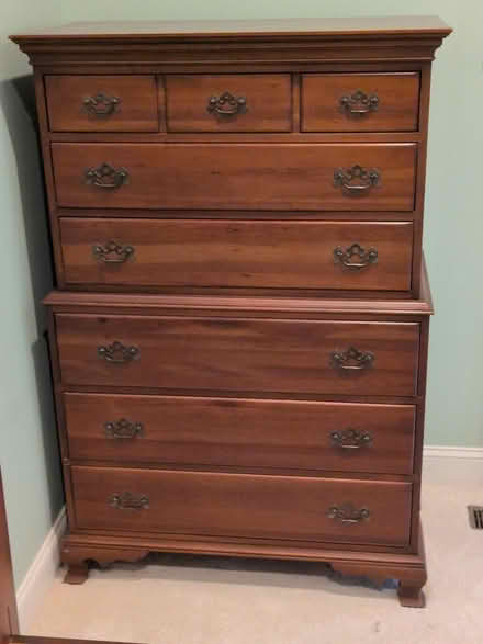 Photo of free Tall wooden dresser (Mays Chapel) #1