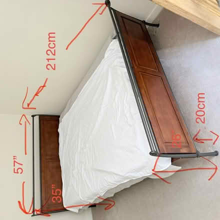 Photo of free Guildford Full double bed+wooden/metal frame, dismantled (Millmead GU2) #1
