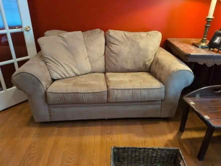 Photo of free foldout ultrasuede loveseat (Mays Chapel) #1
