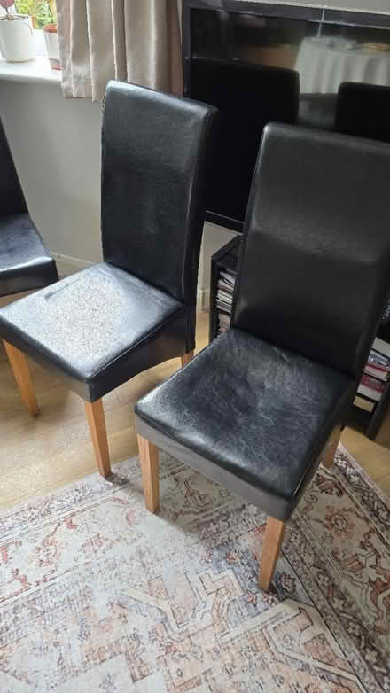 Photo of free 4 Black Faux Leather Dining Chairs (Fairthorn Court BH2) #2