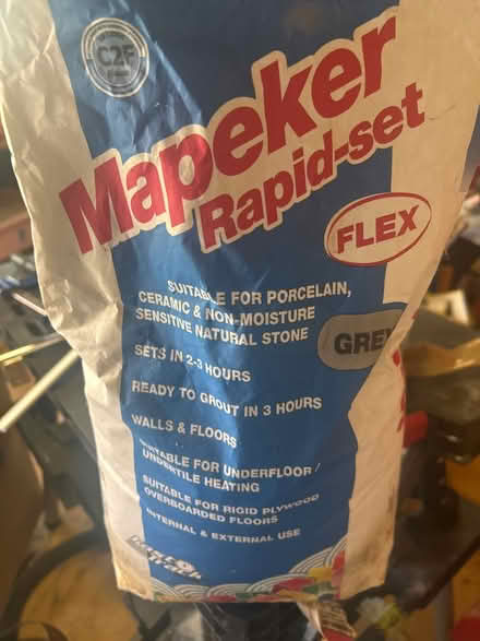 Photo of free Grey Rapid set tile adhesive (Yaxley) #1