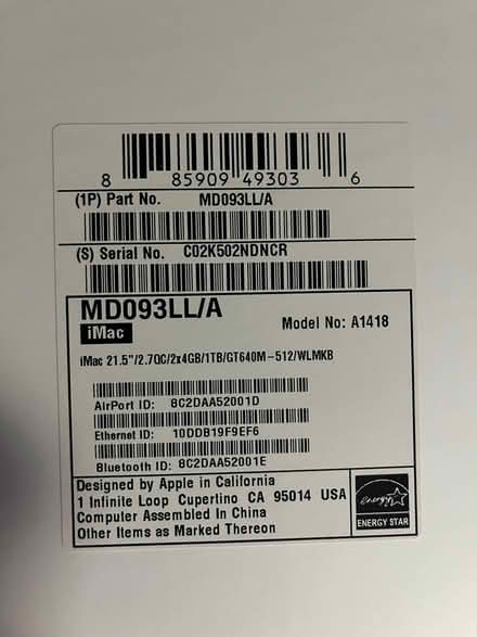 Photo of free iMac 21.5" (South Palo Alto) #2