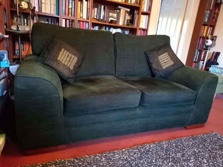 Photo of free Green 2 Seater Fabric Sofa (Ambler Thorn BD13) #1