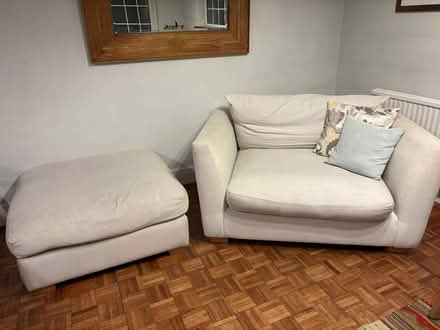 Photo of free Corner sofa and snuggle chair with footstool (Rayleigh SS6) #4