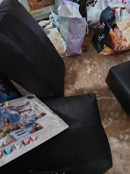Photo of free Black leather sofa ,two seaters (L8) #1