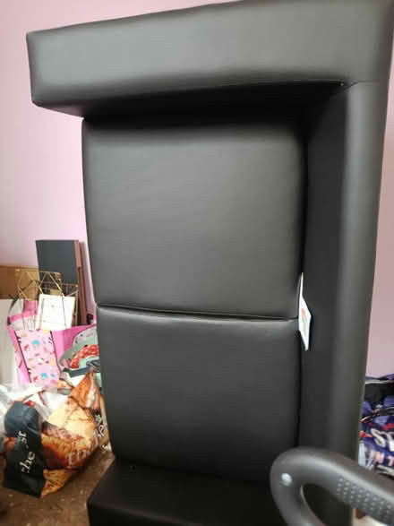 Photo of free Black leather sofa ,two seaters (L8) #2