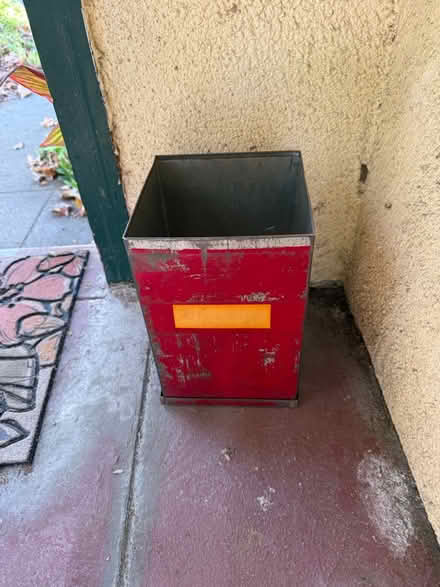 Photo of free Red metal bin (San Jose Rose Garden) #1