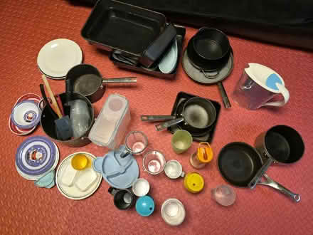 Photo of free Pots Pans, Oven Trays, Tupperware. Plastic cups, disposable (Lodge Moor S10) #2