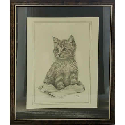 Photo of free Framed print of a drawing of a cat (West Bletchley MK3) #1