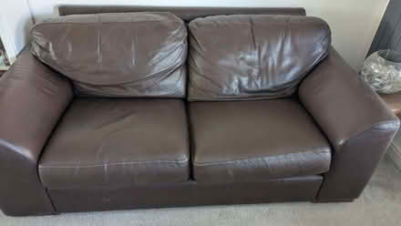 Photo of free brown sofa 180cm x 99cm (Fishers Green SG1) #1