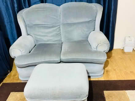 Photo of free 2 Seater Sofa with Footstool-Free to Collect from RH1 1JX (Redhill RH1) #1