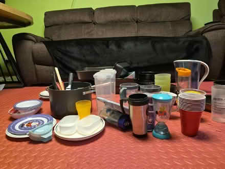 Photo of free Pots Pans, Oven Trays, Tupperware. Plastic cups, disposable (Lodge Moor S10) #1