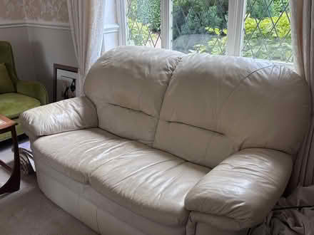 Photo of free Leather chairs @ sofa, cream (Willaston, Nantwich) #1
