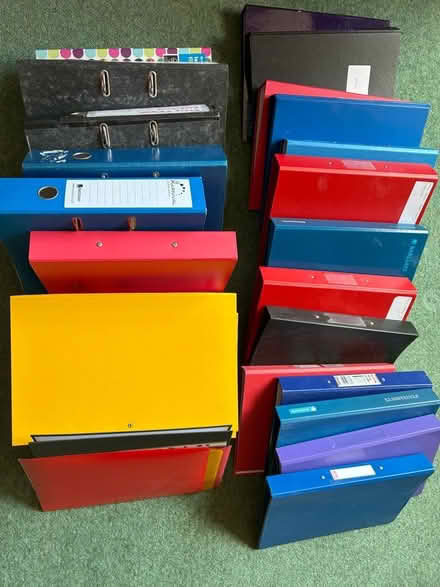 Photo of free Selection of 2-ring binders, lever arch binders and box file (Furzton MK4) #1