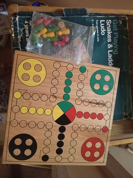 Photo of free Wooden double sided board game - Snakes & Ladders and Ludo (Welling DA7) #1