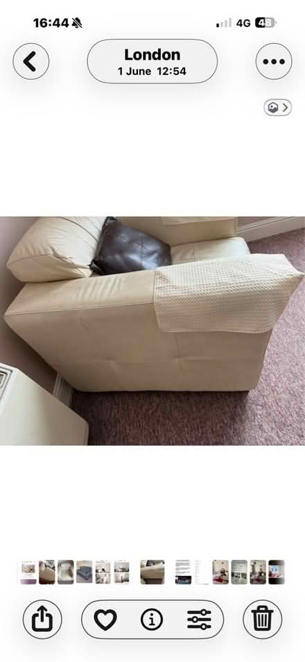 Photo of free Cream leather suite DFS (Purley CR8) #3