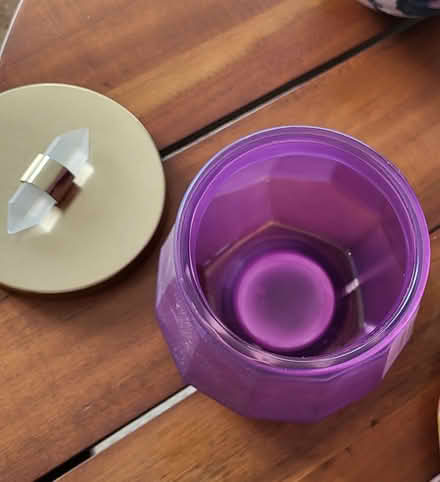 Photo of free Purple glass empty candle pot (RG23 Winklebury) #3