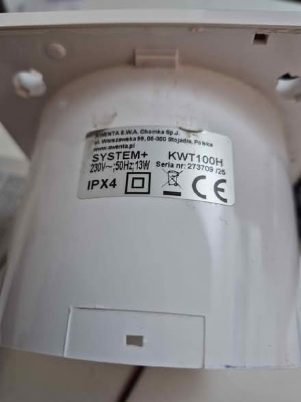 Photo of free 100mm extractor fan; humidistat (Teddington TW11) #1