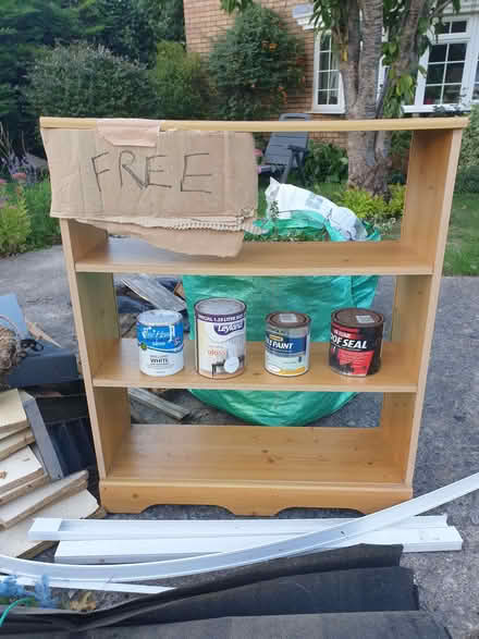 Photo of free Bookcase, paint, roofing felt and adhesive, loose drawers (Kenn Road BS21) #1