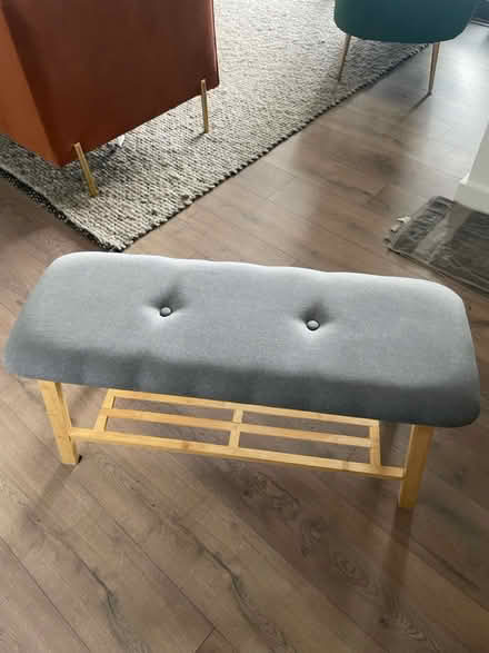Photo of free 2-tier upholstered shoe bench (Chalk Farm NW1) #2