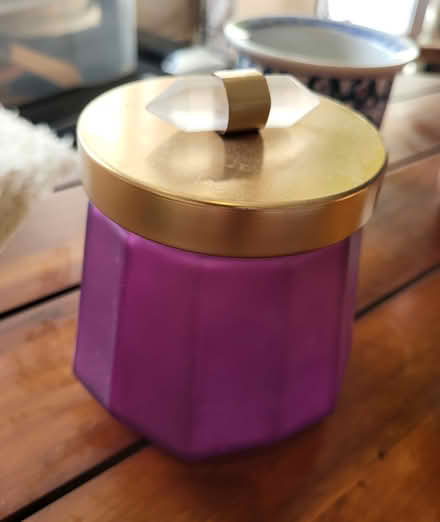 Photo of free Purple glass empty candle pot (RG23 Winklebury) #2