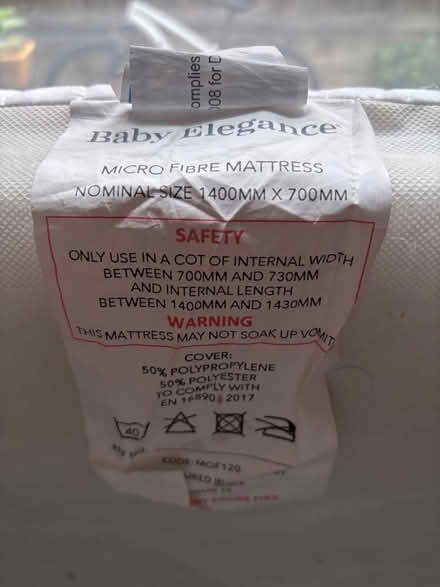 Photo of free Toddler Mattress 140x70 (Balham SW12) #2