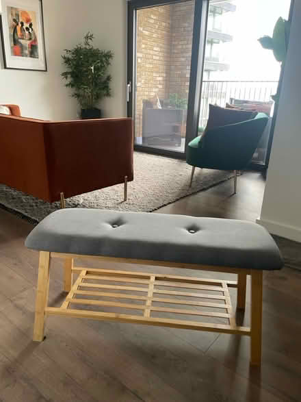 Photo of free 2-tier upholstered shoe bench (Chalk Farm NW1) #1