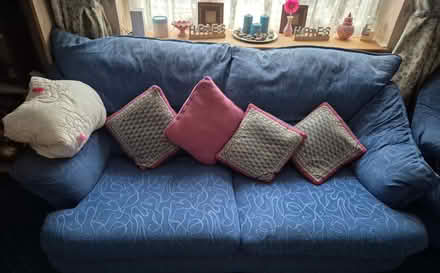 Photo of free Blue Italian 3 seater sofa and a TV unit (Grange Court E10) #2