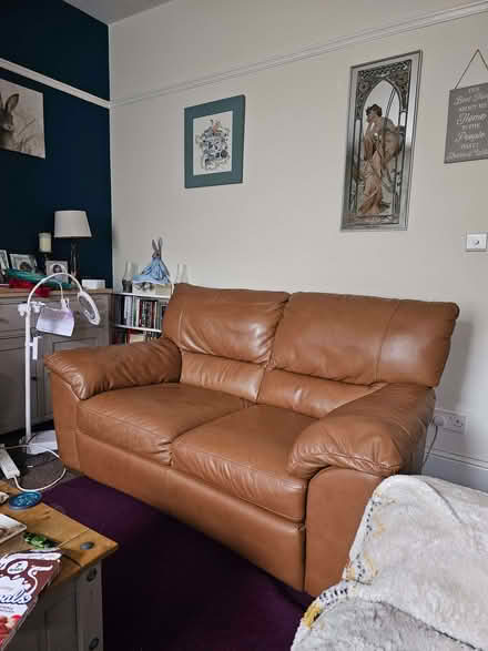 Photo of free Two seater leather sofa (Rockliffe OL13) #1