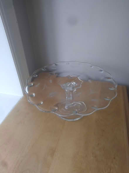 Photo of free Clear Glass Cake Plate (Fisher Heights) #1