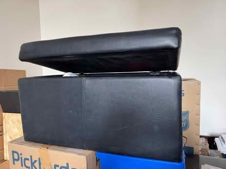 Photo of free Faux leather ottoman (Raynes Park SW20) #2