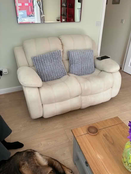 Photo of free Cream reclining 3 seater sofa + 2 seater (Coppenhall CW1) #2