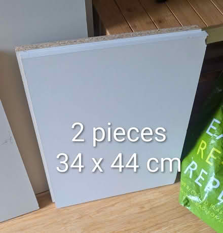 Photo of free IKEA unused doors plus various white covered chipboard (Steyning BN44) #1
