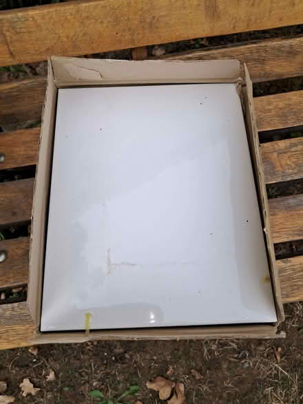Photo of free One box of new white ripple tiles 20cm x 25cm (24 tiles) (Greenstead Green CO9) #1