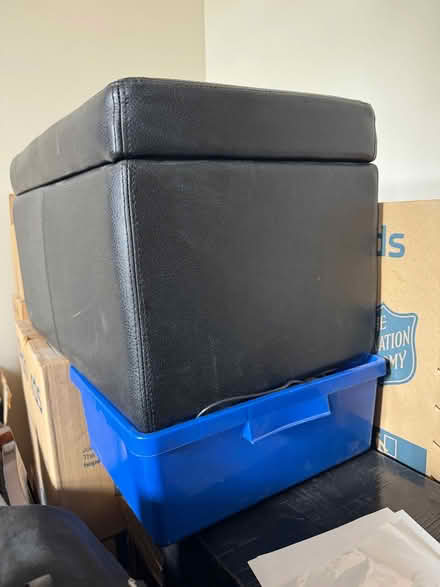 Photo of free Faux leather ottoman (Raynes Park SW20) #3