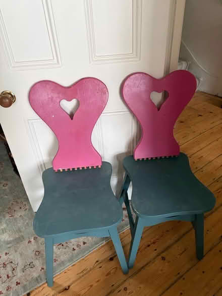 Photo of free Two heart shaped chairs need work (NW6) #1